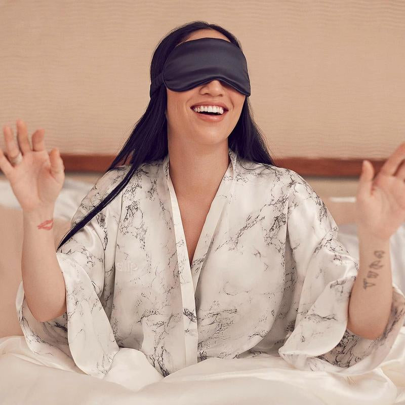 Slip Silk Contour Sleep Mask, Lovely Lashes (One Size) - 100% Pure Mulberry 22 Momme Silk Eye Mask - Comfortable Sleeping Mask with Elastic Band