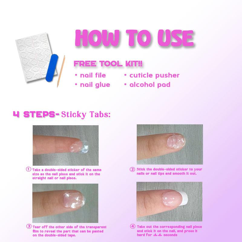 Radiant Touch SWEET COOL FINGERTIPS 24PCS Handmade Press on Nails REUSABLE 3D Gel Fake Nails