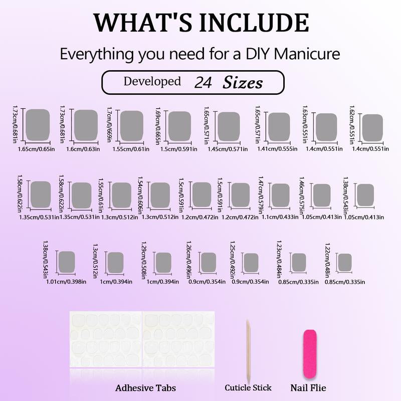 Radiant Touch SWEET COOL FINGERTIPS 24PCS Handmade Press on Nails REUSABLE 3D Gel Fake Nails